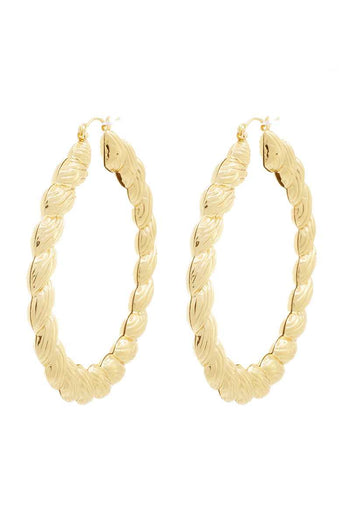 Chunky Metal Twist Shape Hoop Earring - Deals Kiosk