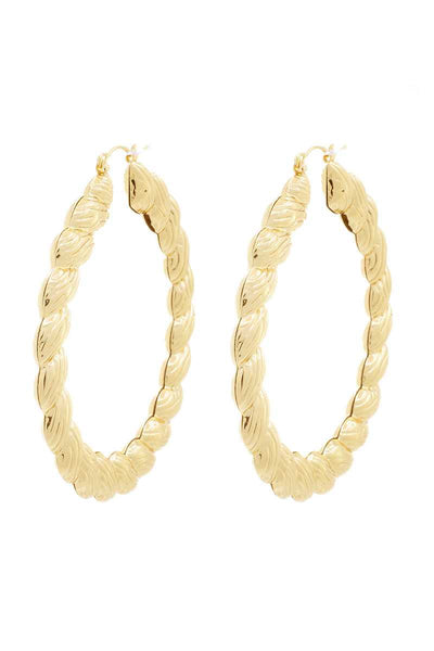 Chunky Metal Twist Shape Hoop Earring - Deals Kiosk