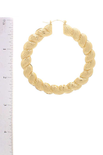 Chunky Metal Twist Shape Hoop Earring - Deals Kiosk