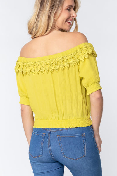 Off Shoulder Lace Detailed Top - Deals Kiosk