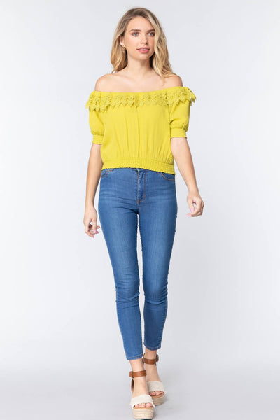 Off Shoulder Lace Detailed Top - Deals Kiosk