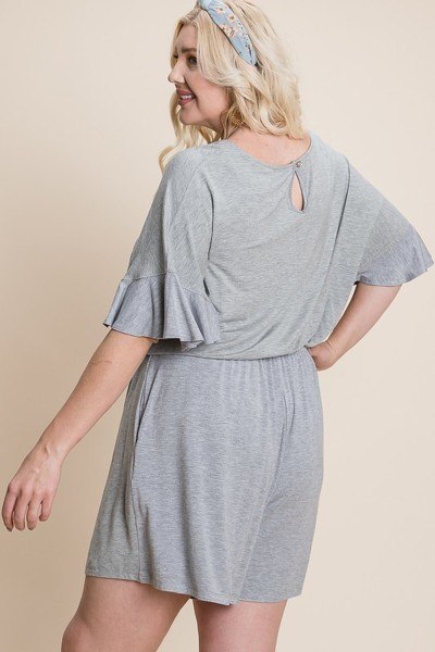 Plus Size Solid Rayon Modal Mini Romper - Deals Kiosk
