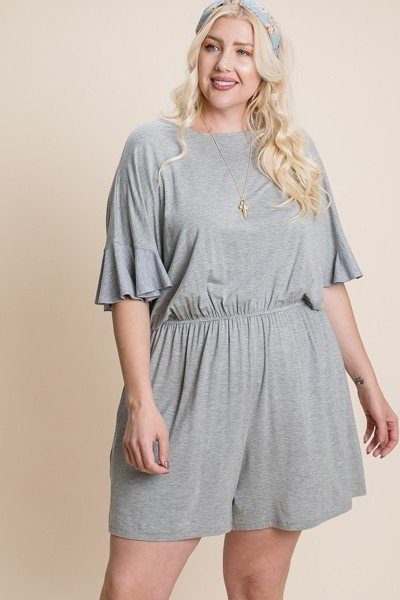 Plus Size Solid Rayon Modal Mini Romper - Deals Kiosk