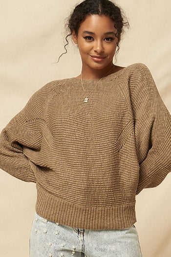 A Ribbed Knit Sweater - Deals Kiosk