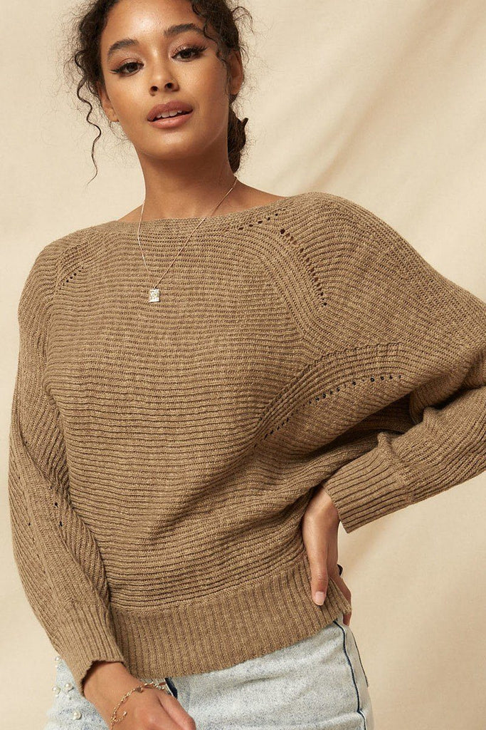 A Ribbed Knit Sweater - Deals Kiosk