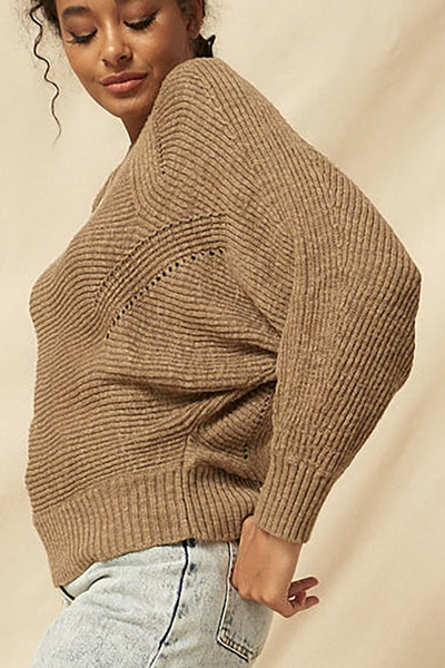 A Ribbed Knit Sweater - Deals Kiosk