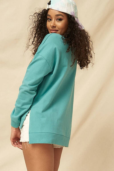 A Mineral Washed French Terry Graphic Sweatshirt - Deals Kiosk