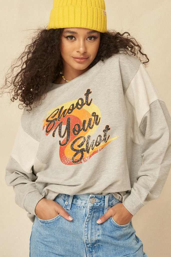 A French Terry Knit Graphic Sweatshirt - Deals Kiosk