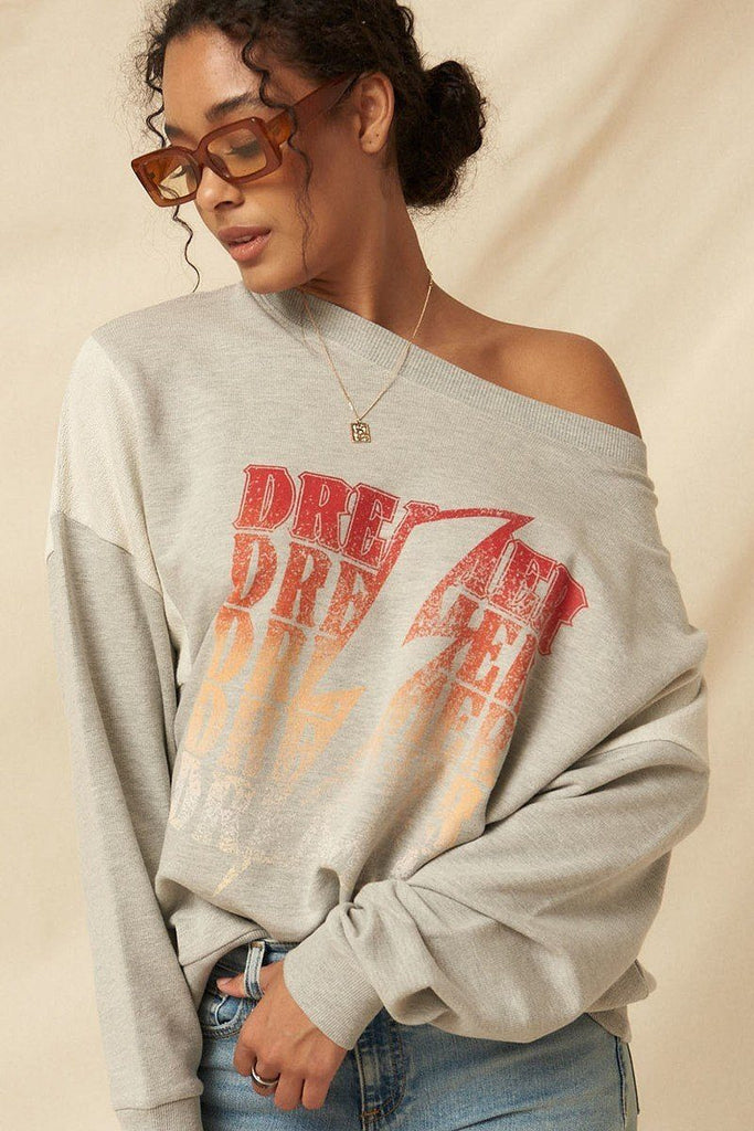 A French Terry Knit Graphic Sweatshirt - Deals Kiosk