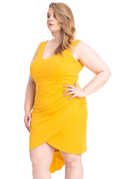 Back Shoulder Cape Plus Size Minid Ress - Deals Kiosk