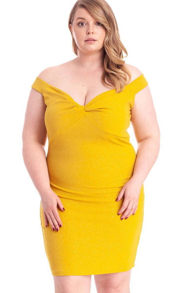 Glittered Off Shoulder Mini Dress - Deals Kiosk