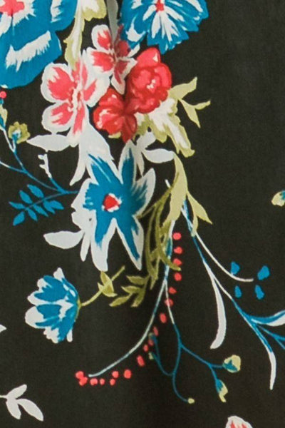 Floral Ruffle Skirt With Trim High Low. - Deals Kiosk