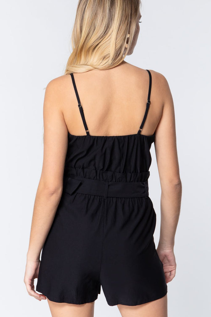 Cami Strp Belted Romper - Deals Kiosk