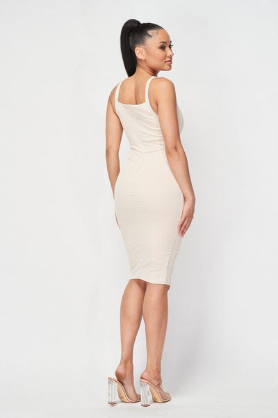 Cut-out Buckle Detail Bodycon Dress - Deals Kiosk