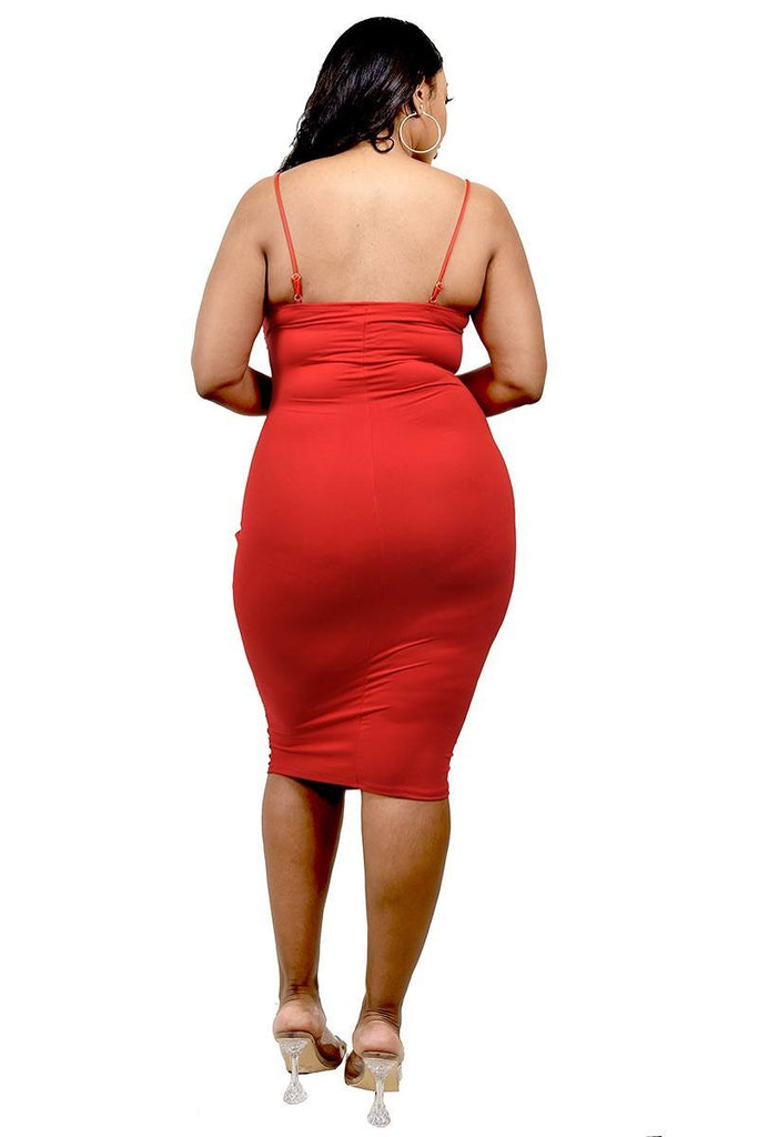 Plus Solid Mock Neck Top 2 Piece Dress Set - Deals Kiosk