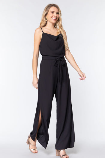Cowl Neck Cami Woven Jumpsuit - Deals Kiosk
