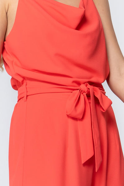 Cowl Neck Cami Woven Jumpsuit - Deals Kiosk