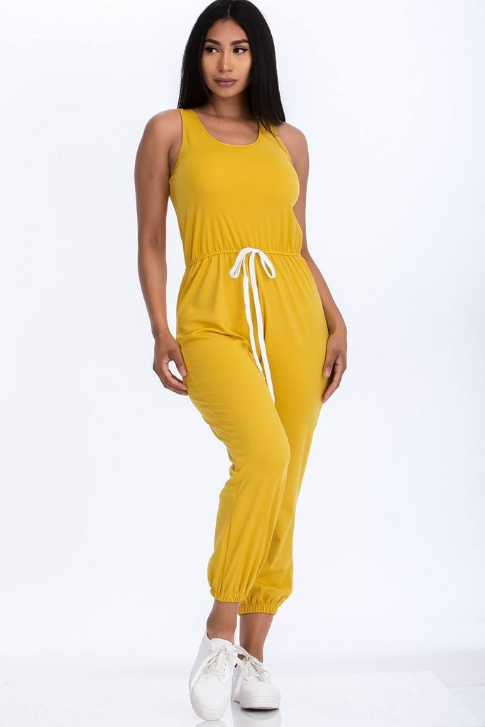Elasticized Waist Jogger Jumpsuit - Deals Kiosk