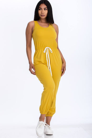 Elasticized Waist Jogger Jumpsuit - Deals Kiosk