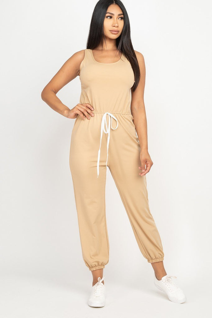 Elasticized Waist Jogger Jumpsuit - Deals Kiosk