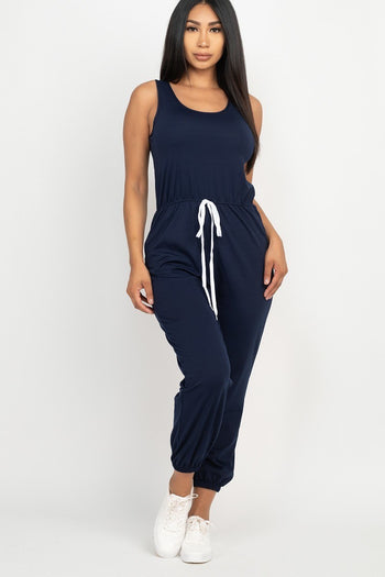 Elasticized Waist Jogger Jumpsuit - Deals Kiosk