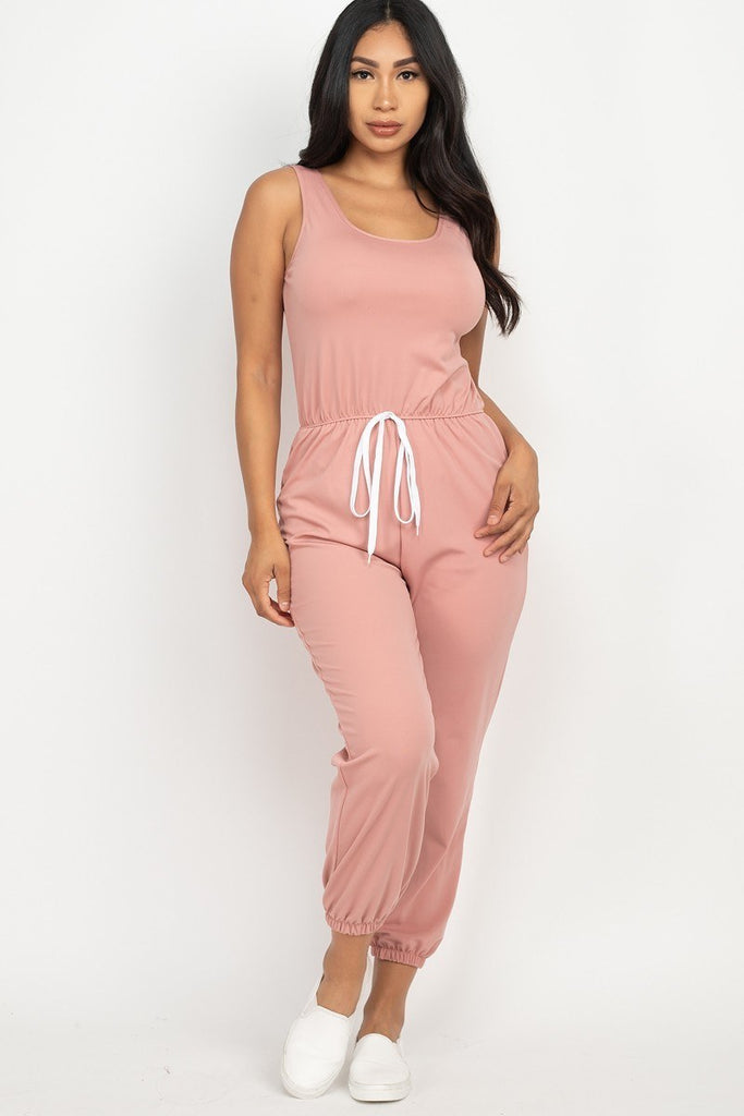 Elasticized Waist Jogger Jumpsuit - Deals Kiosk