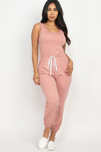 Elasticized Waist Jogger Jumpsuit - Deals Kiosk