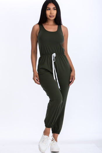 Elasticized Waist Jogger Jumpsuit - Deals Kiosk