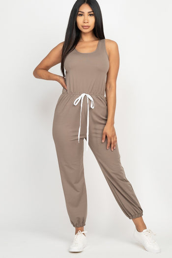 Elasticized Waist Jogger Jumpsuit - Deals Kiosk