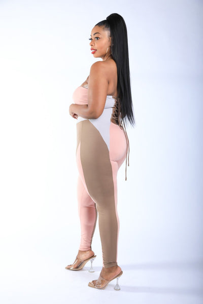 Color Blocked Tube Jumpsuit - Deals Kiosk