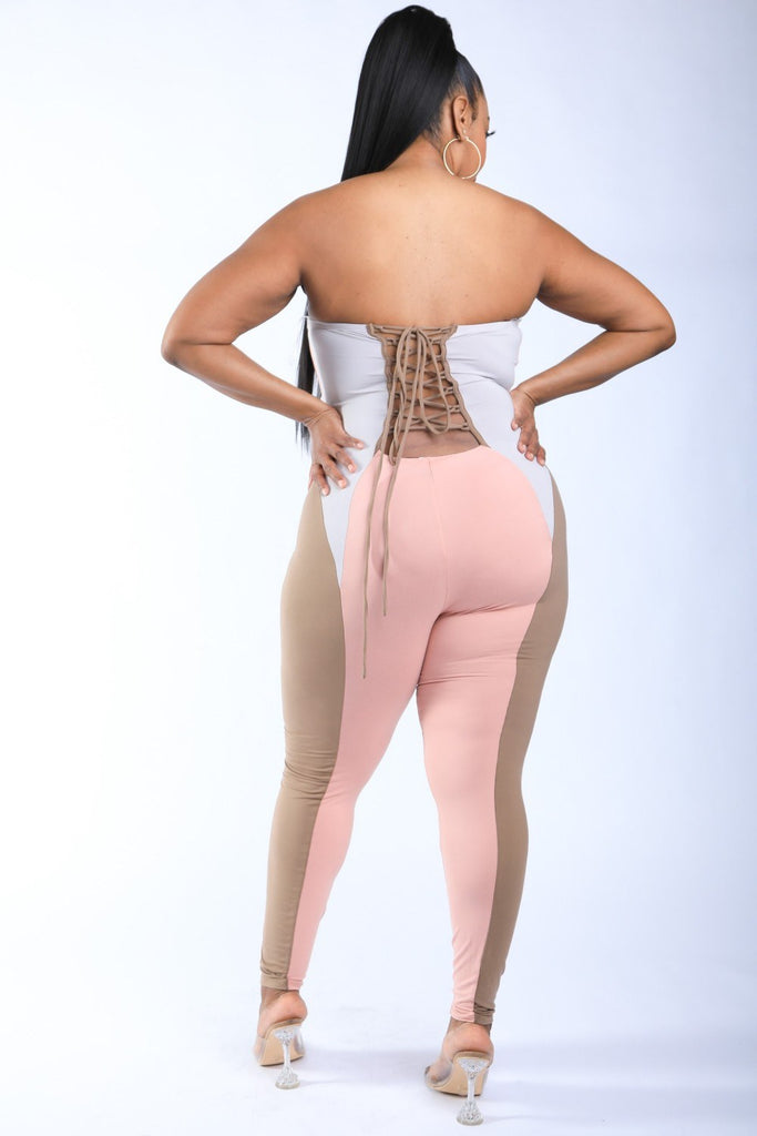 Color Blocked Tube Jumpsuit - Deals Kiosk
