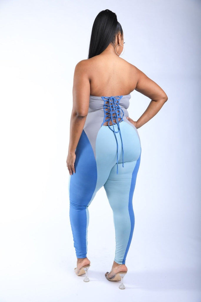 Color Blocked Tube Jumpsuit - Deals Kiosk