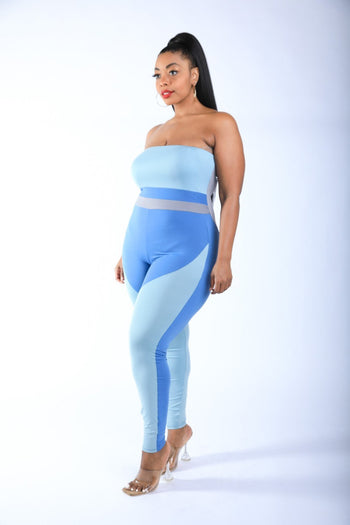 Color Blocked Tube Jumpsuit - Deals Kiosk