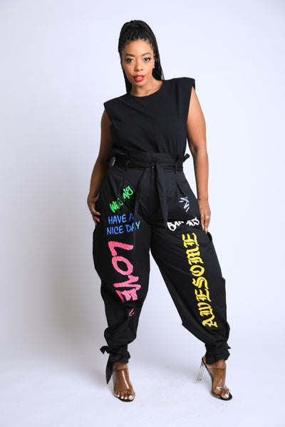 Graffiti Harem Pants - Deals Kiosk