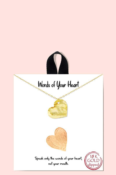 18k Gold Rhodium Dipped Words Of Your Heart Necklace - Deals Kiosk