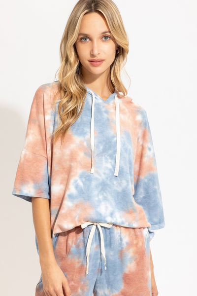 Knit Tie Dye Hoodie - Deals Kiosk