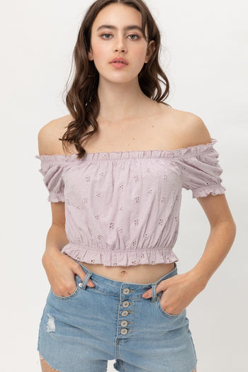 Off Shoulder, Cropped Top Puff Sleeve - Deals Kiosk