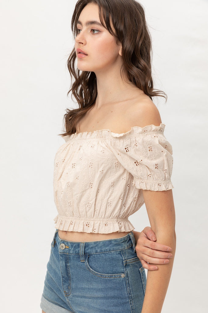 Off Shoulder, Cropped Top Puff Sleeve - Deals Kiosk