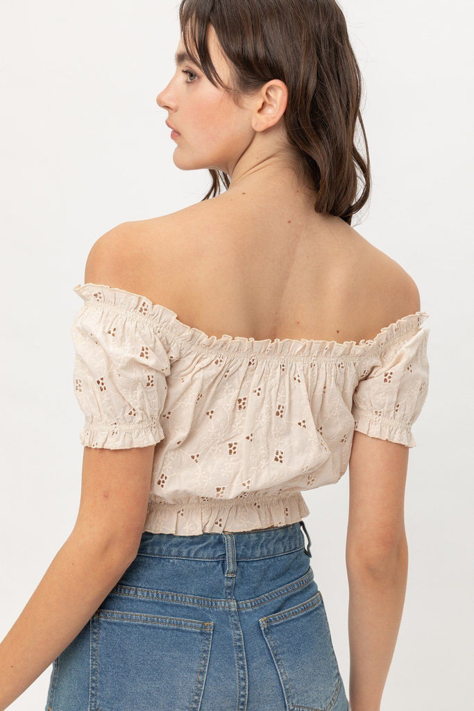 Off Shoulder, Cropped Top Puff Sleeve - Deals Kiosk