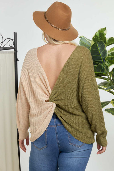 Color Block V Neck Sweater - Deals Kiosk