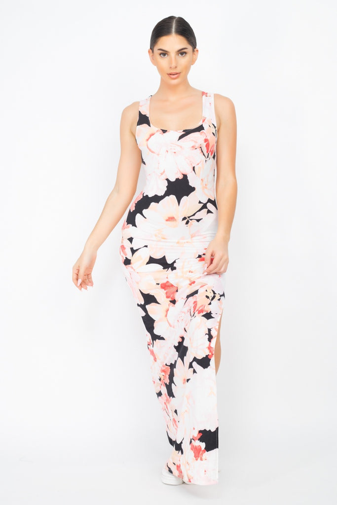 Floral Silted Maxi Dress - Deals Kiosk