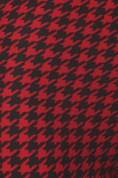 Hounds Tooth Print, High Rise, Fitted Leggings, With An Elastic Waistband - Deals Kiosk