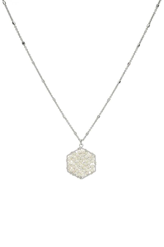 Fashion Pearl Wraps Hexagon Pendant Necklace - Deals Kiosk