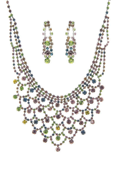 Fashion Design Rhinestone Necklace And Earring Set - Deals Kiosk