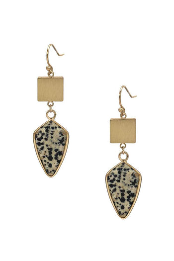 Fashion Marbling Stone Dangle Earring - Deals Kiosk