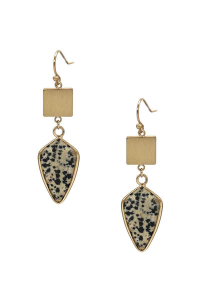 Fashion Marbling Stone Dangle Earring - Deals Kiosk