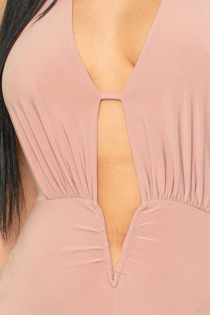 Plunging Halter Neck Jumpsuit - Deals Kiosk