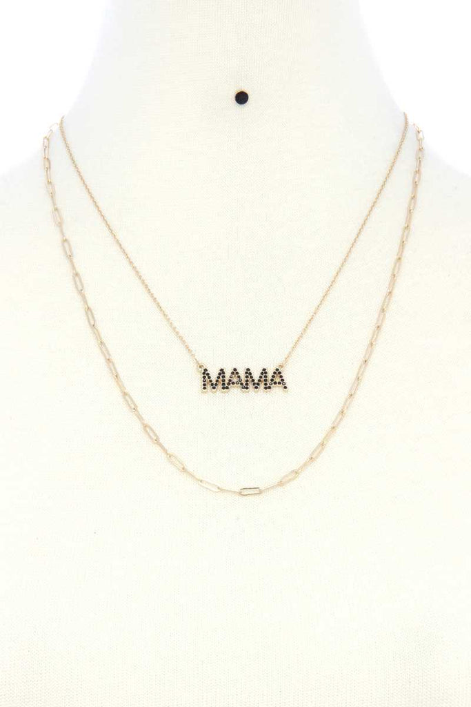 Mama Quote Oval Link Layer Necklace - Deals Kiosk