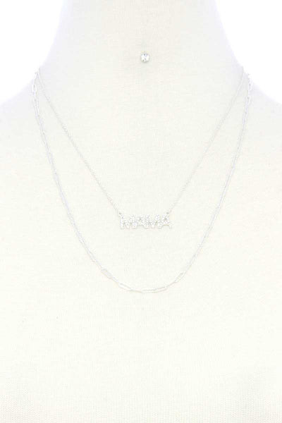 Mama Quote Oval Link Layer Necklace - Deals Kiosk
