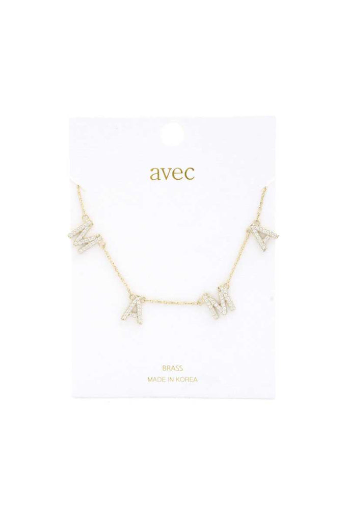 Mama Rhinestone Metal Necklace - Deals Kiosk